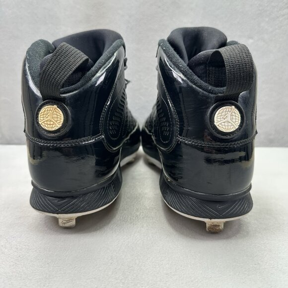 Mens 11.5 Nike Air Jordan 9 Retro RE2PECT Metal Baseball Cleats Black Jeter - Picture 4 of 8